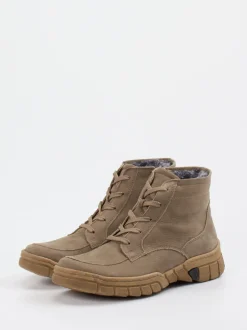 Waldläufer – Schnürboots aus Nubukleder Sandbeige