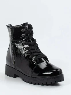 Waldläufer – Schnürboots aus Lackleder schwarz