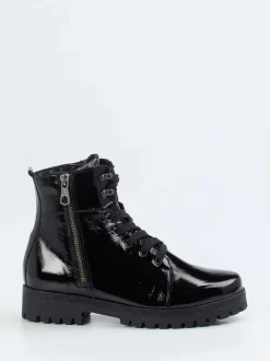 Waldläufer – Schnürboots aus Lackleder schwarz