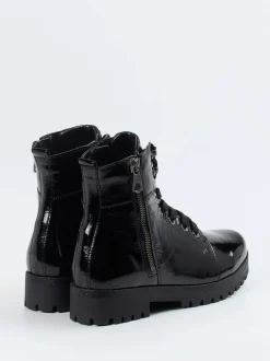 Waldläufer – Schnürboots aus Lackleder schwarz