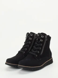 Waldläufer – Schnürboots aus Nubukleder Schwarz