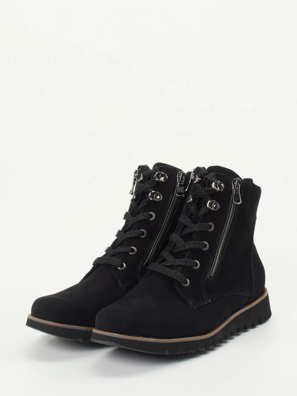 Waldläufer – Schnürboots aus Nubukleder Schwarz