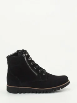 Waldläufer – Schnürboots aus Nubukleder Schwarz