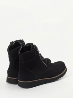 Waldläufer – Schnürboots aus Nubukleder Schwarz