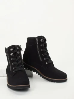 Waldläufer – Schnürboots aus Nubukleder Schwarz