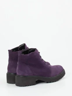 Waldläufer – Schnürboots aus Veloursleder Pflaume