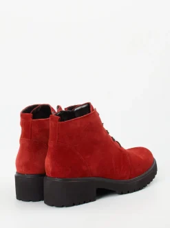 Waldläufer – Schnürboots aus Veloursleder in Rot