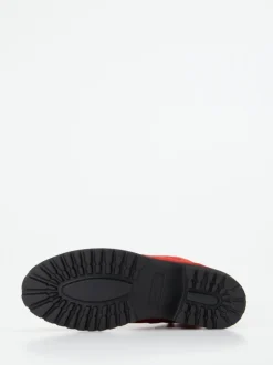Waldläufer – Schnürboots aus Veloursleder in Rot