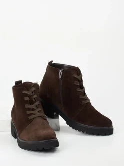 Waldläufer – Schnürboots aus Veloursleder Dunkelbraun