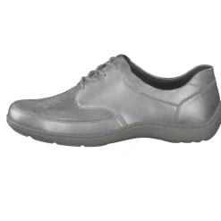 Waldläufer – Schnürschuh aus Metallicleder silberfarben