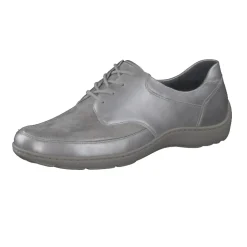 Waldläufer – Schnürschuh aus Metallicleder silberfarben