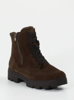 Waldläufer – Schnürstiefelette aus Veloursleder braun