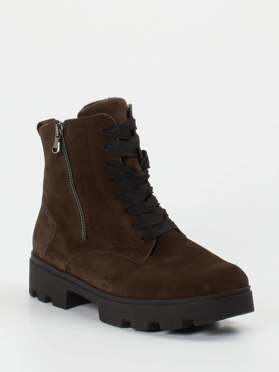 Waldläufer – Schnürstiefelette aus Veloursleder braun