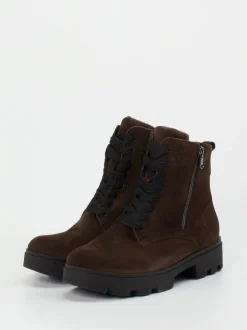 Waldläufer – Schnürstiefelette aus Veloursleder braun
