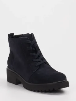 Waldläufer – Schnürstiefeletten aus Veloursleder blau