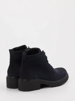 Waldläufer – Schnürstiefeletten aus Veloursleder blau