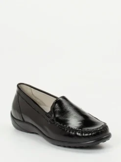 Waldläufer – Slipper aus Lackleder Schwarz