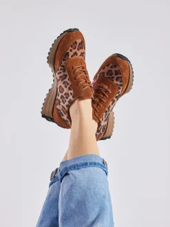 Waldläufer – Sneaker aus Veloursleder mit Leoprint