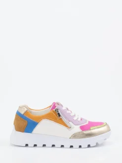 Waldläufer – Sneaker aus Velourleder und Glattleder Multicolor