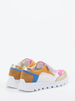 Waldläufer – Sneaker aus Velourleder und Glattleder Multicolor