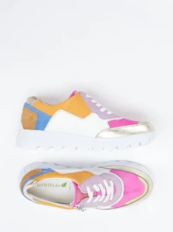 Waldläufer – Sneaker aus Velourleder und Glattleder Multicolor