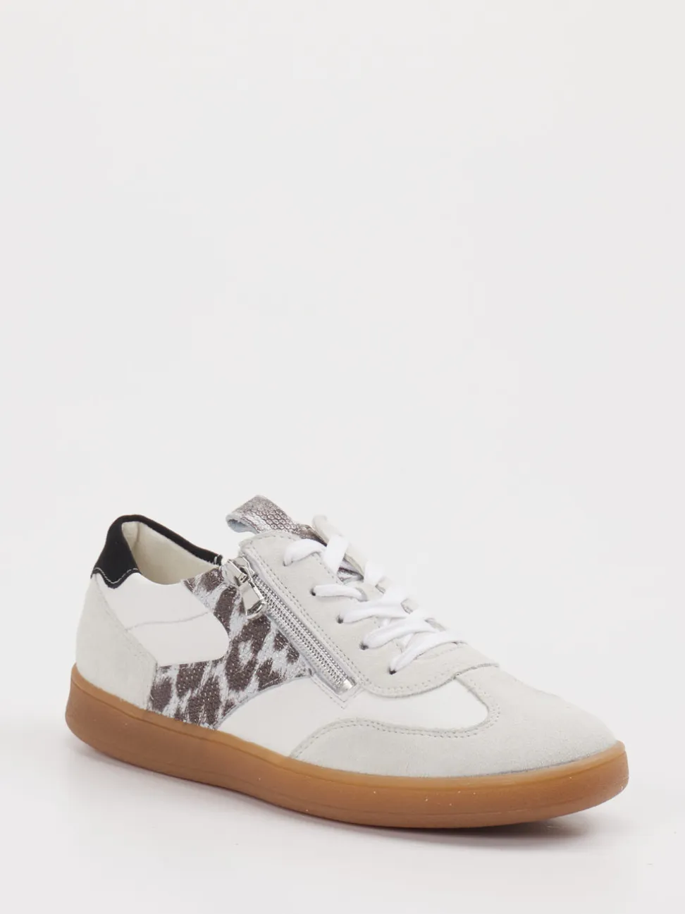 Waldläufer – Sneaker aus Veloursleder weiß-grau