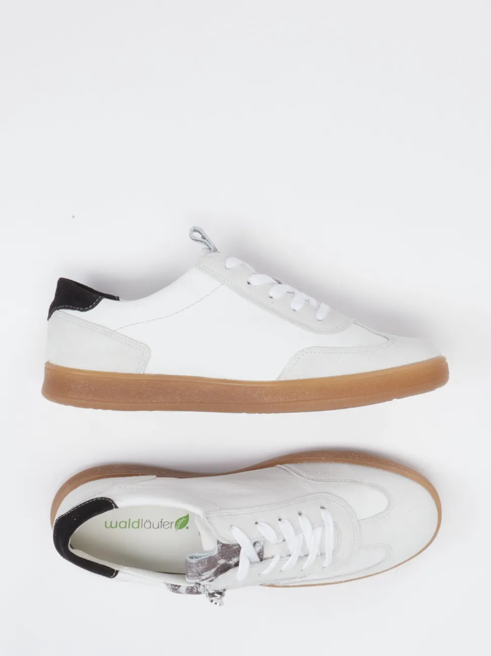 Waldläufer – Sneaker aus Veloursleder weiß-grau
