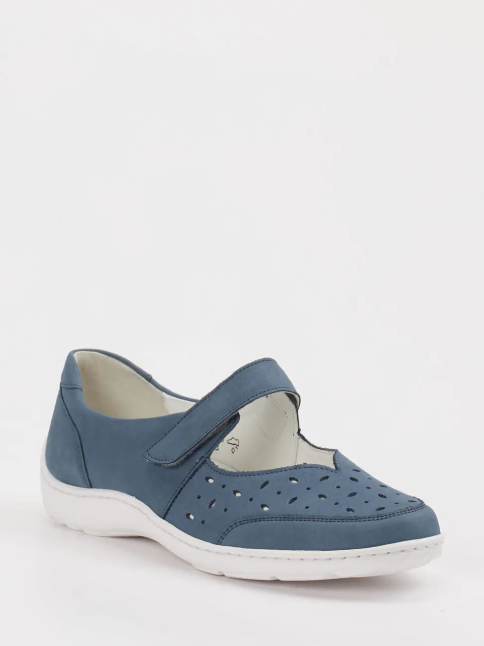 Waldläufer – Spangenpumps aus Leder jeansblau