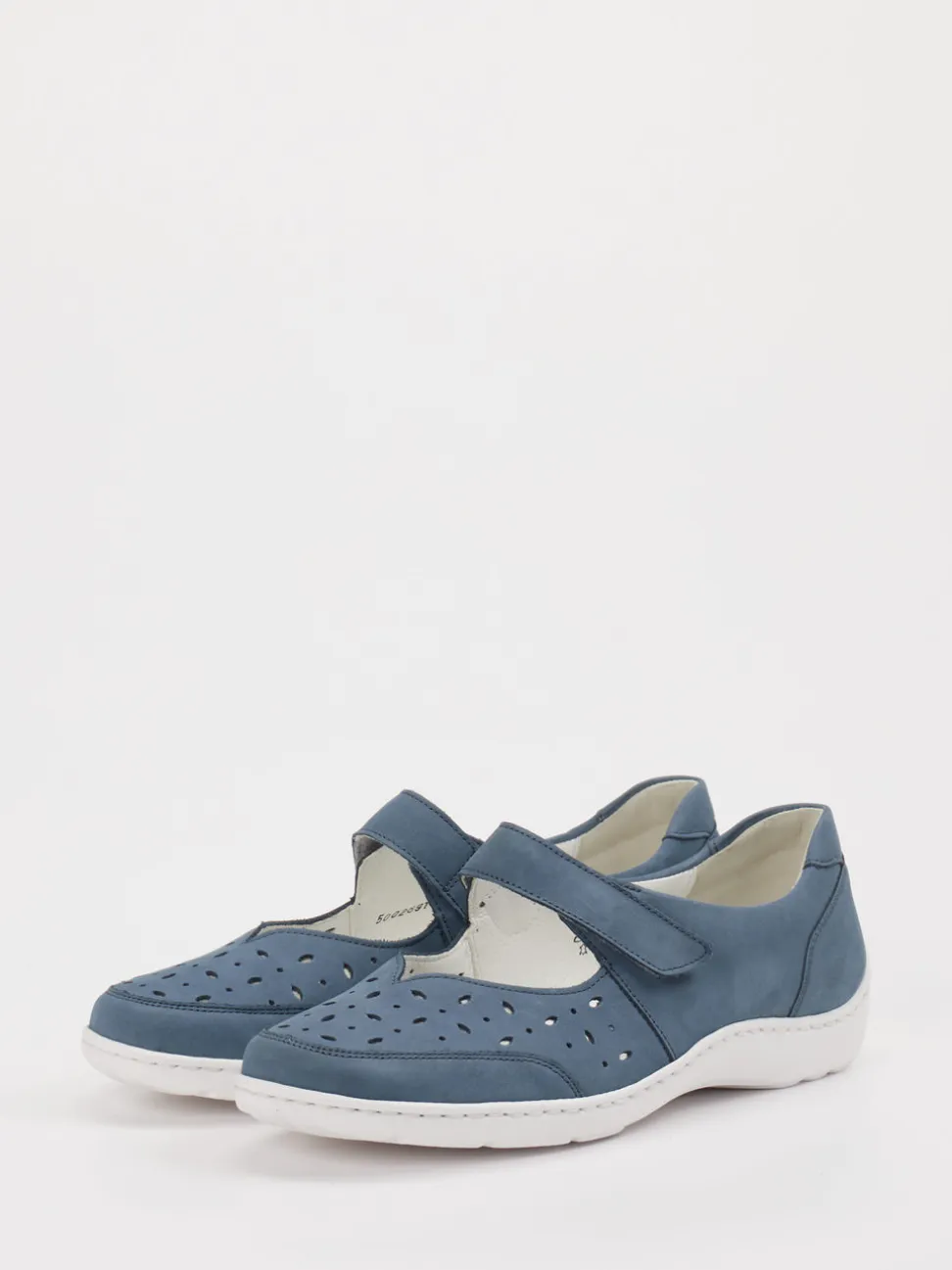 Waldläufer – Spangenpumps aus Leder jeansblau