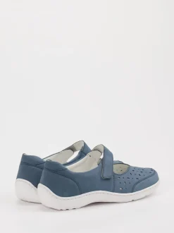 Waldläufer – Spangenpumps aus Leder jeansblau