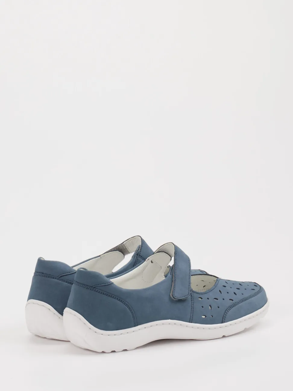 Waldläufer – Spangenpumps aus Leder jeansblau