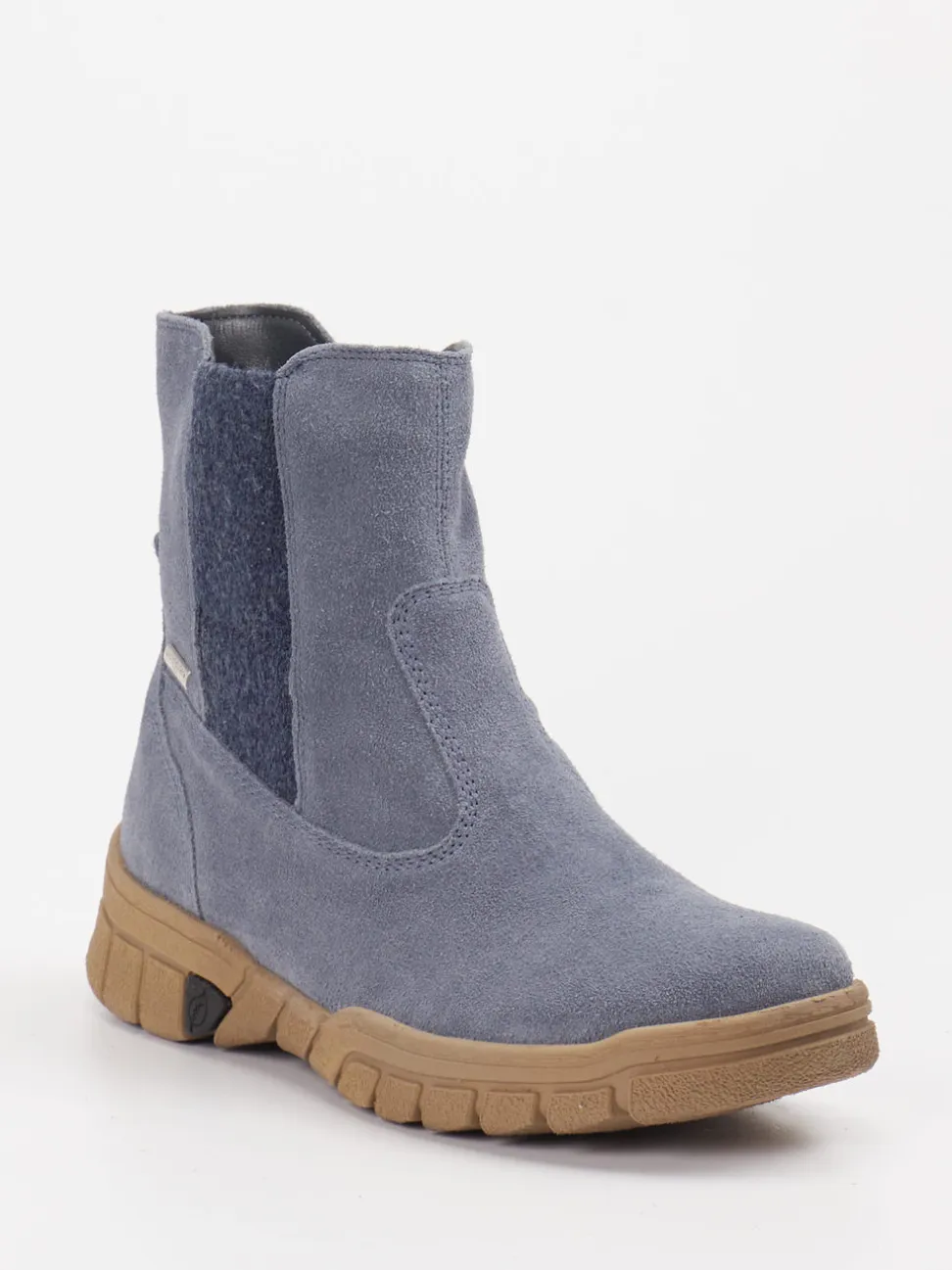 Waldläufer – Stiefelette aus Veloursleder blaugrau