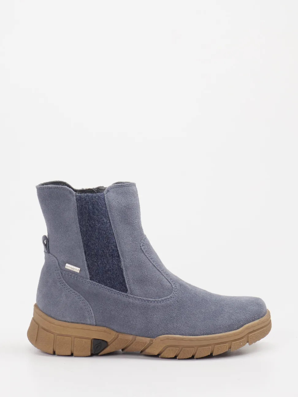 Waldläufer – Stiefelette aus Veloursleder blaugrau