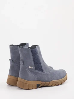 Waldläufer – Stiefelette aus Veloursleder blaugrau