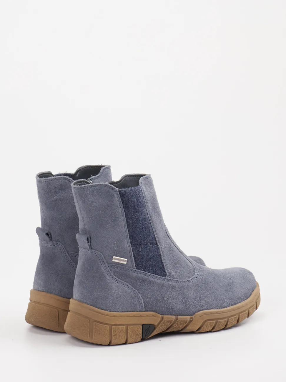 Waldläufer – Stiefelette aus Veloursleder blaugrau