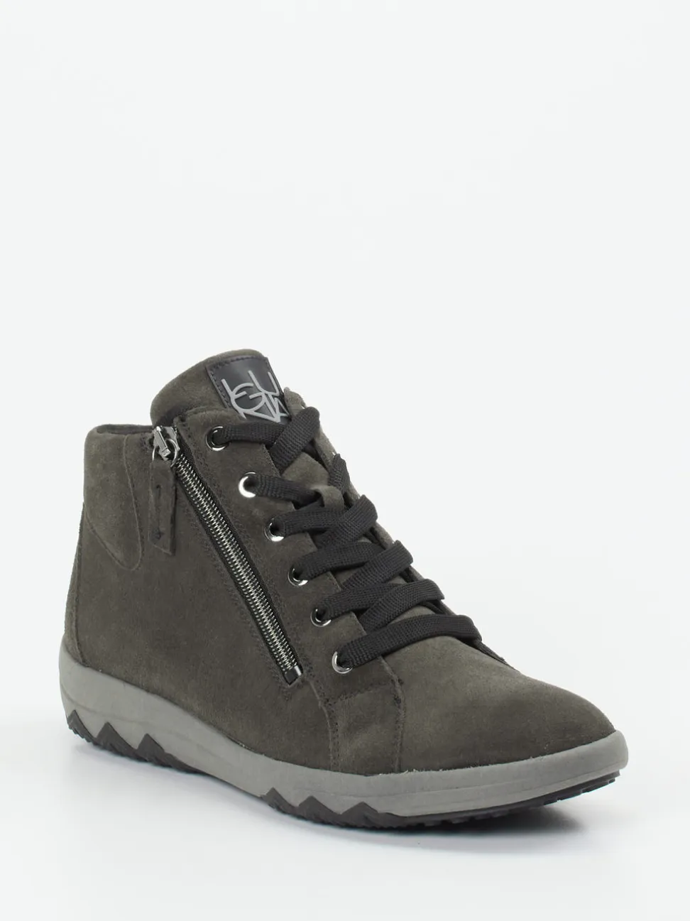 Waldläufer – Stiefelette aus Veloursleder grau