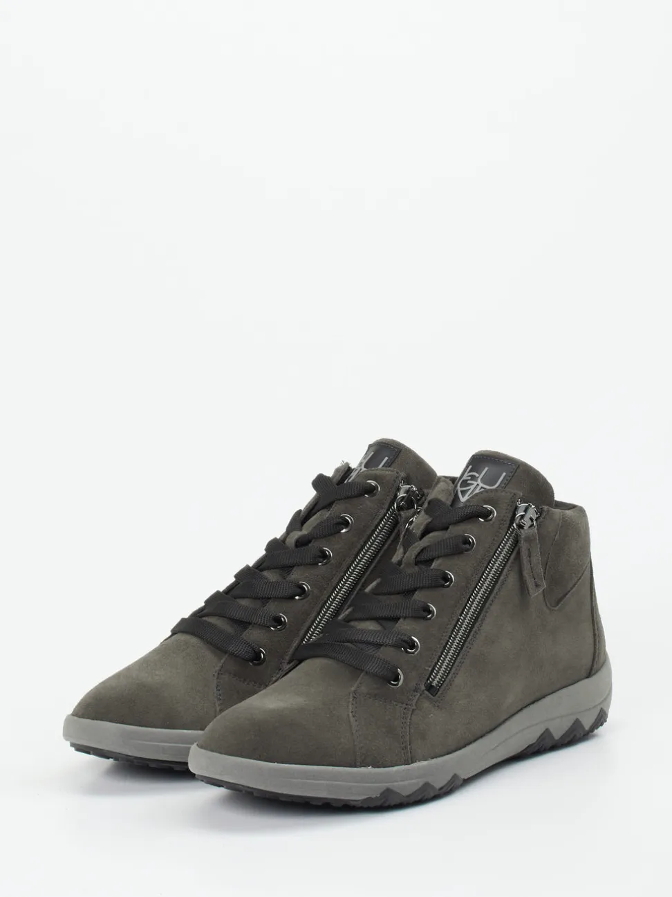 Waldläufer – Stiefelette aus Veloursleder grau