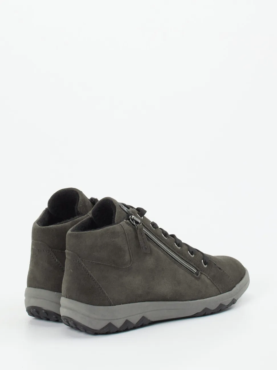 Waldläufer – Stiefelette aus Veloursleder grau