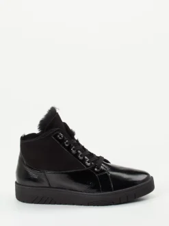 Waldläufer – Stiefeletten aus Lackleder Schwarz
