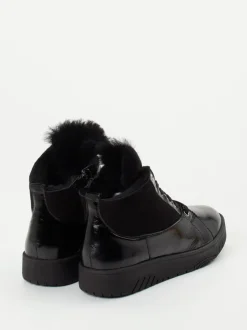Waldläufer – Stiefeletten aus Lackleder Schwarz