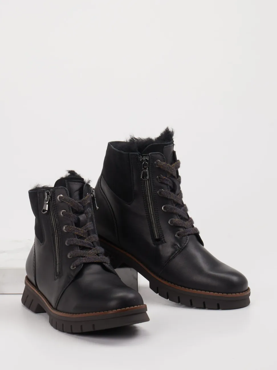 Waldläufer – Stiefeletten aus Leder schwarz