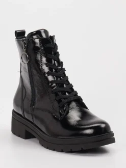 Waldläufer – Stiefeletten aus Lackleder Schwarz