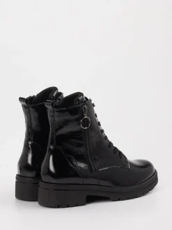Waldläufer – Stiefeletten aus Lackleder Schwarz