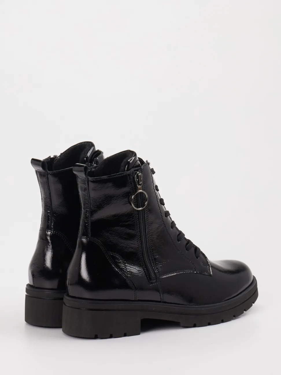 Waldläufer – Stiefeletten aus Lackleder Schwarz