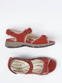 Waldläufer – Trekking-Sandalette aus Nubukleder rot