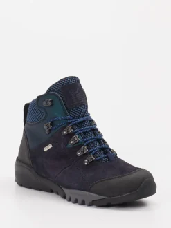 Waldläufer – Wanderschuhe aus Leder-Mesh blau