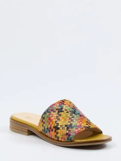 Werner – Pantolette aus Flechtleder multicolor