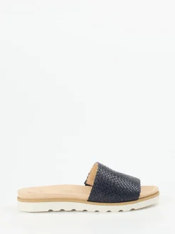 Werner – Pantolette aus Flechtleder Dunkelblau