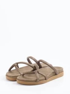 Werner – Pantolette aus Kalbleder in Taupe