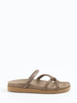 Werner – Pantolette aus Kalbleder in Taupe